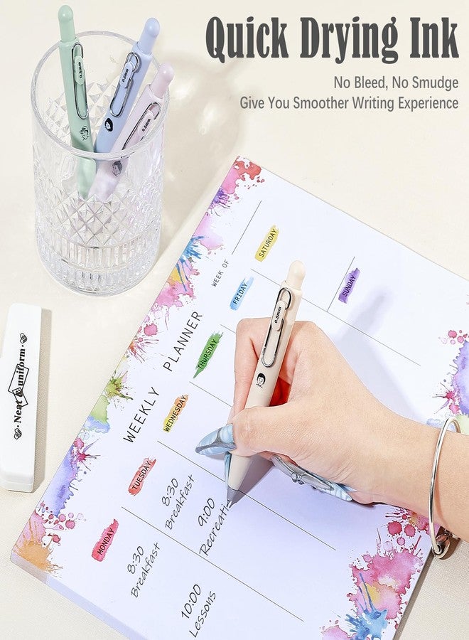 BAYTORY 4Pcs Mini Gel Pens, Cute Retractable Small Pocket Pen, Quick Dry Black Ink 0.5mm Pens, Gel Ink Pen Smooth Writing Comfortable to Use for Journaling Note Taking Sketching (Morandi) - Image 5