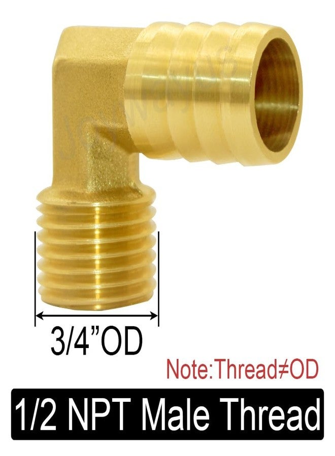 Joywayus Brass 1/2" NPT Female x 3/4" GHT Male Water Tank Connector + 3/4" Barb x 1/2" NPT Male Hose Pipe Elbow Connector - Image 2