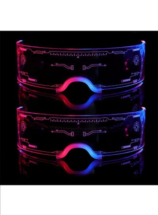 2Pcs LED Visor Glasses, 7 Colors Futuristic Glasses, 4 Modes Light Up Glasses, Cyberpunk Futuristic Luminous Cosplay Glasses, Rechargeable Cool Neon Shine Party Goggles, Luminous Glasses for Adults - pzsku/Z6D0532E8B6D5A07B443BZ/45/_/1695710660/d7b57476-974e-4635-96f7-46ad19198496