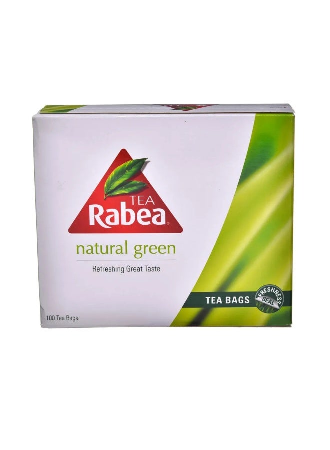 Rabea Natural Green Tea With Refreshing Great Taste- 100 Tea Bags