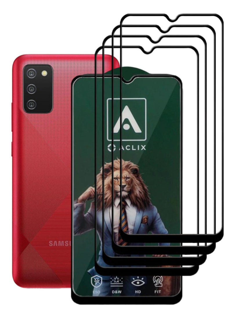 ACLIX 4 Pieces Antistatic ESD Dustproof Premium Quality High Definition Tempered Glass Screen Protector Designed For Samsung Galaxy A02s - Image 1