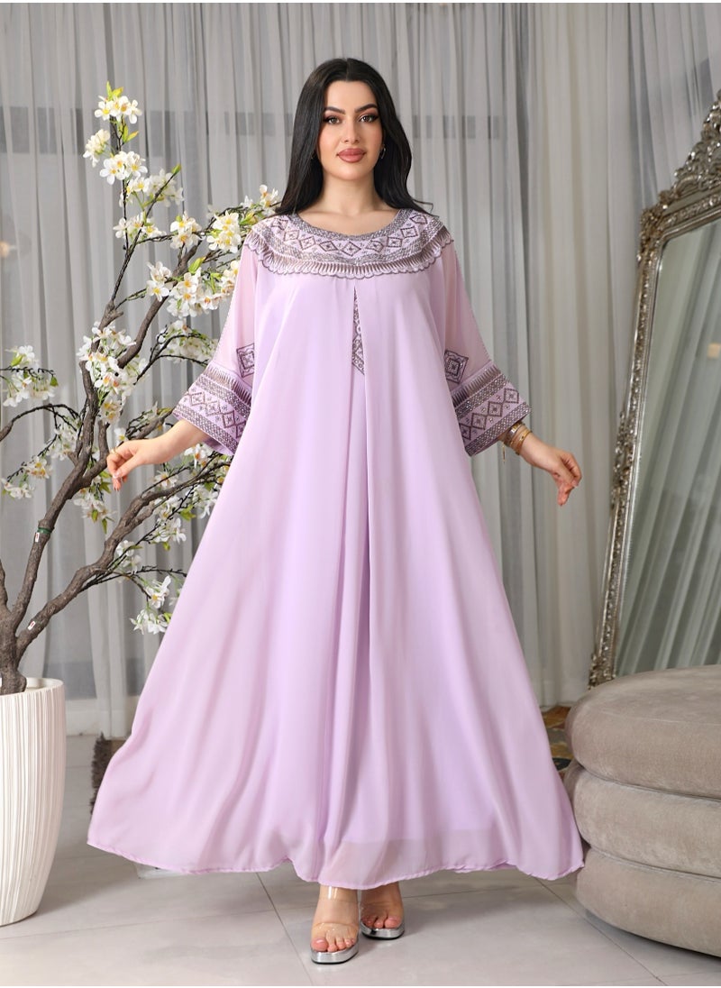 Bint Al Bilad Bintalbilad Saudi Summer Jalabiya for Women New Collection – Lightweight & Breathable Thobe, Abaya & Arabic Dresses for Eid, Weddings & Parties | Embroidered, Modern & Luxury Designs - 4395  - Image 1