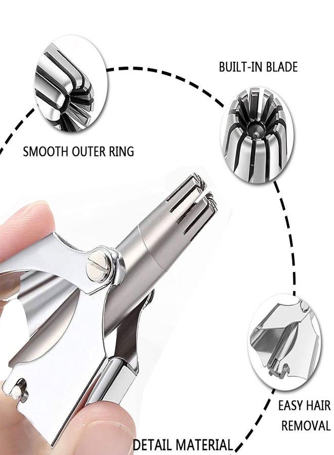 Portable Nose Hair Removers, Stainless Steel Manual Nose Hair Trimmer, Nose Trimmers with Cleaning Brush and Storage Box for Men Women - Image 2