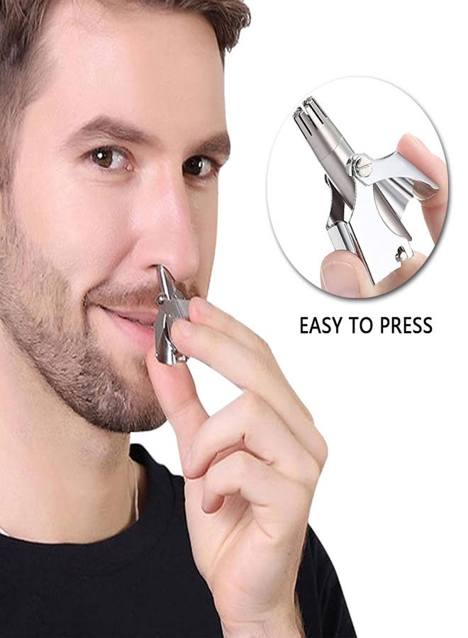 Portable Nose Hair Removers, Stainless Steel Manual Nose Hair Trimmer, Nose Trimmers with Cleaning Brush and Storage Box for Men Women - Image 5