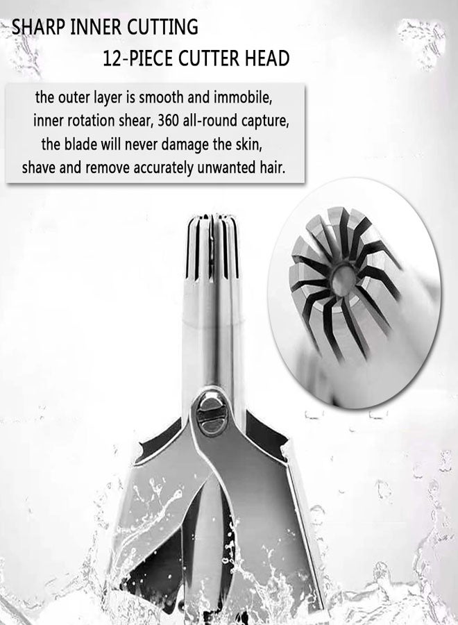 Portable Nose Hair Removers, Stainless Steel Manual Nose Hair Trimmer, Nose Trimmers with Cleaning Brush and Storage Box for Men Women - Image 4