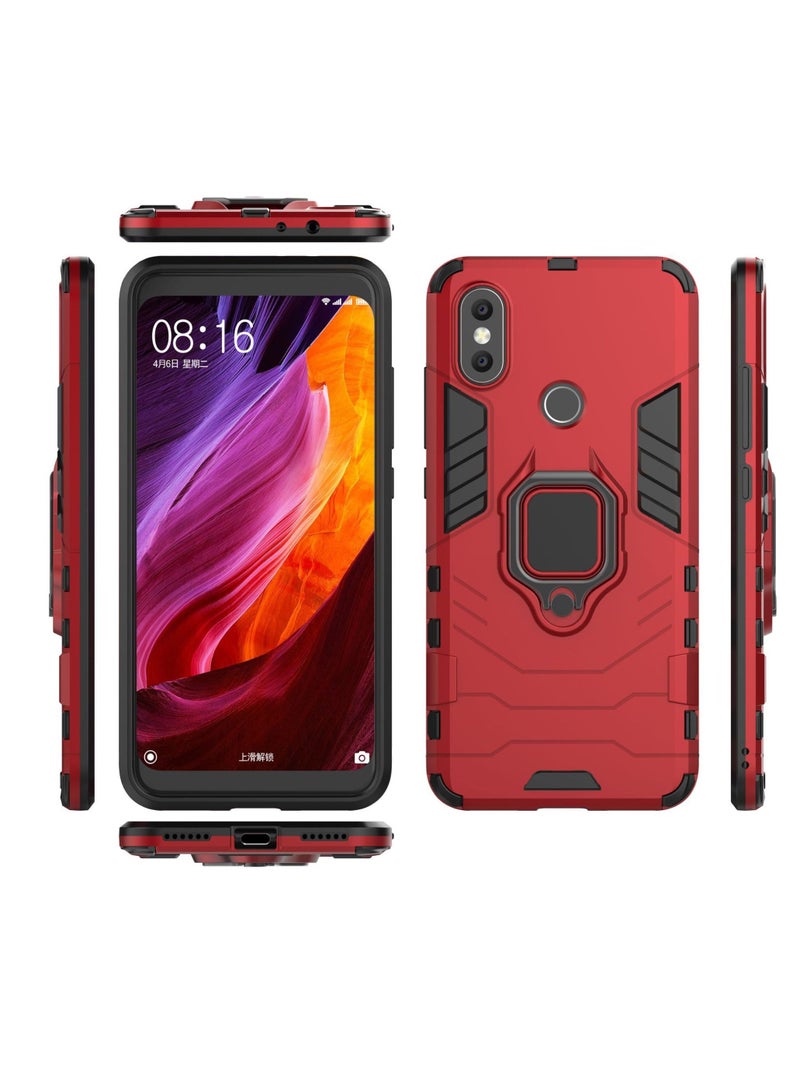 Red Protective Cover With Ring Bracket For Xiaomi - Image 2