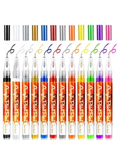 SYOSI 12 Pcs Nail Pen Nail Art Graffiti Pen Waterproof Nail Polish Pen Quick Dry Nail Art Painting Pen DIY Abstract Lines Pen for Nail Art Portable Tip Nail for Painting Draw Nail Art Equipment 12 Colors  - Image 1