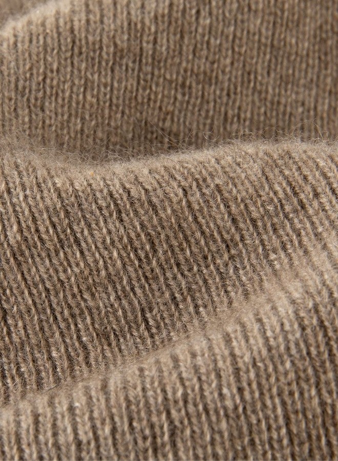 Lallier Unisex 100% Pure Cashmere Beanie, Ribbed Cuffed Hat Warm Soft with Gift Box for Women and Men (Camel) - Image 5
