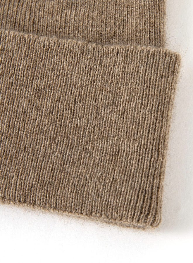 Lallier Unisex 100% Pure Cashmere Beanie, Ribbed Cuffed Hat Warm Soft with Gift Box for Women and Men (Camel) - Image 4