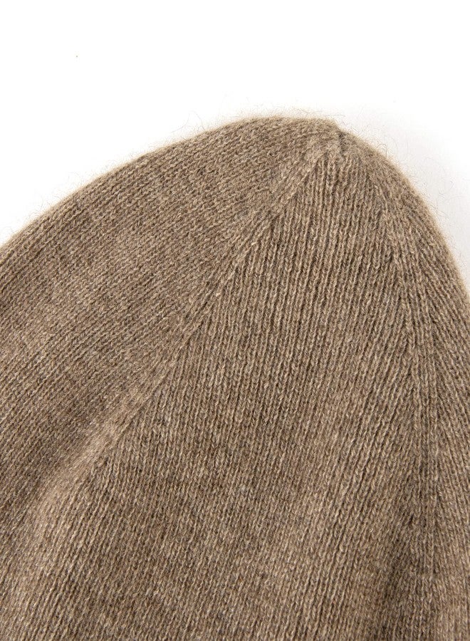 Lallier Unisex 100% Pure Cashmere Beanie, Ribbed Cuffed Hat Warm Soft with Gift Box for Women and Men (Camel) - Image 3