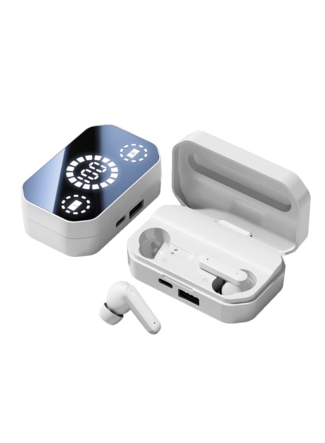 مُوطْمُوك  M154 2026 سماعات بلوتوث لاسلكية، سماعات بلوتوث 6.0 مع شاشة رقمية كبيرة ديناميكية، وضع ألعاب 0 تأخير، خفض ضوضاء مكالمات الذكاء الاصطناعي والصوت المكاني - سماعات خفيفة الوزن للتحكم باللمس للرياضة والعمل والاستخدام اليومي (أبيض) - Image 2