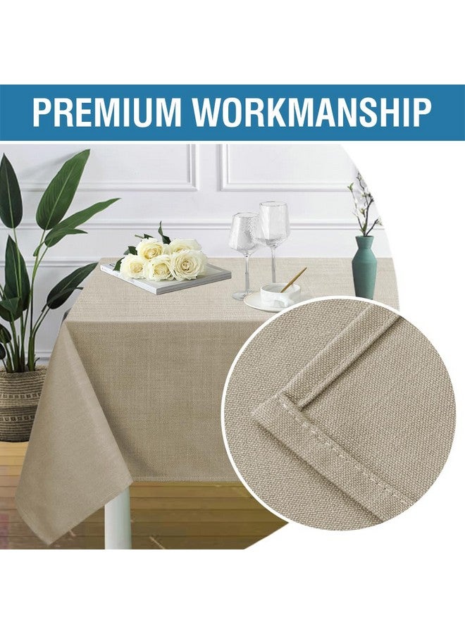 H.VERSAILTEX Linen Textured Table Cloths Rectangle 60 x 120 Inch Premium Solid Tablecloth Spill-Proof Waterproof Table Cover for Dining Buffet Feature Extra Soft and Thick Fabric Wrinkle Free, Taupe - Image 4