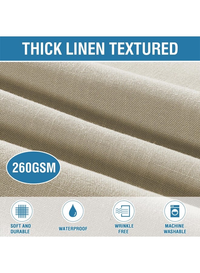 H.VERSAILTEX Linen Textured Table Cloths Rectangle 60 x 120 Inch Premium Solid Tablecloth Spill-Proof Waterproof Table Cover for Dining Buffet Feature Extra Soft and Thick Fabric Wrinkle Free, Taupe - Image 2