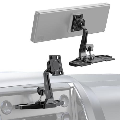 iGoevo Extended Arm CD Slot CarPlay Screen Mount Higher Viewing Position for Better Visibility Extra Clearance for Various Dashboard Layouts Compatible with 71026 CarPlay Displays - Image 1