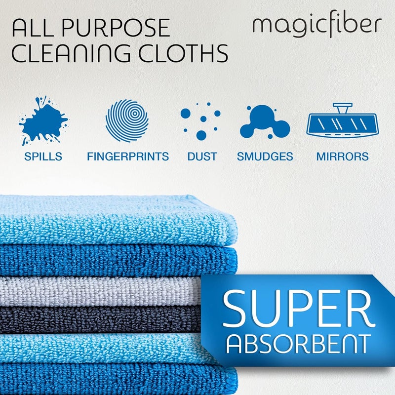MagicFiber Microfiber Cleaning Cloth 12 Pack Large 13 x13 Highly Absorbent StreakFree Micro Fiber Cleaning Rags Towels for House Car Windows Housekeeping Household Dusting Kitchen - Image 3