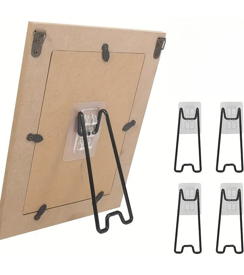 Set Of 4 Photo Holders Sturdy Metal Display Stands With Safety Clips For Home Office Wedding Spring Decor - Image 1