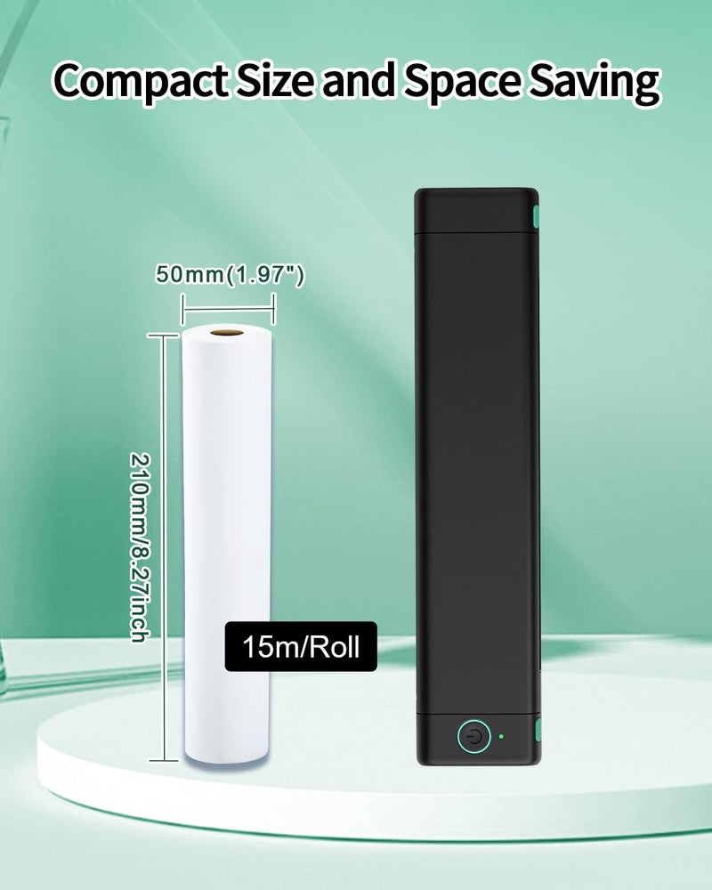 Phomemo 2 Rolls 8.27"x11.69" Thermal Printer Paper, Quick-Dry A4 Size Thermal Paper Compatible with M08F Portable Printer - Image 2