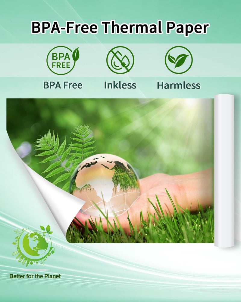Phomemo 2 Rolls 8.27"x11.69" Thermal Printer Paper, Quick-Dry A4 Size Thermal Paper Compatible with M08F Portable Printer - Image 3