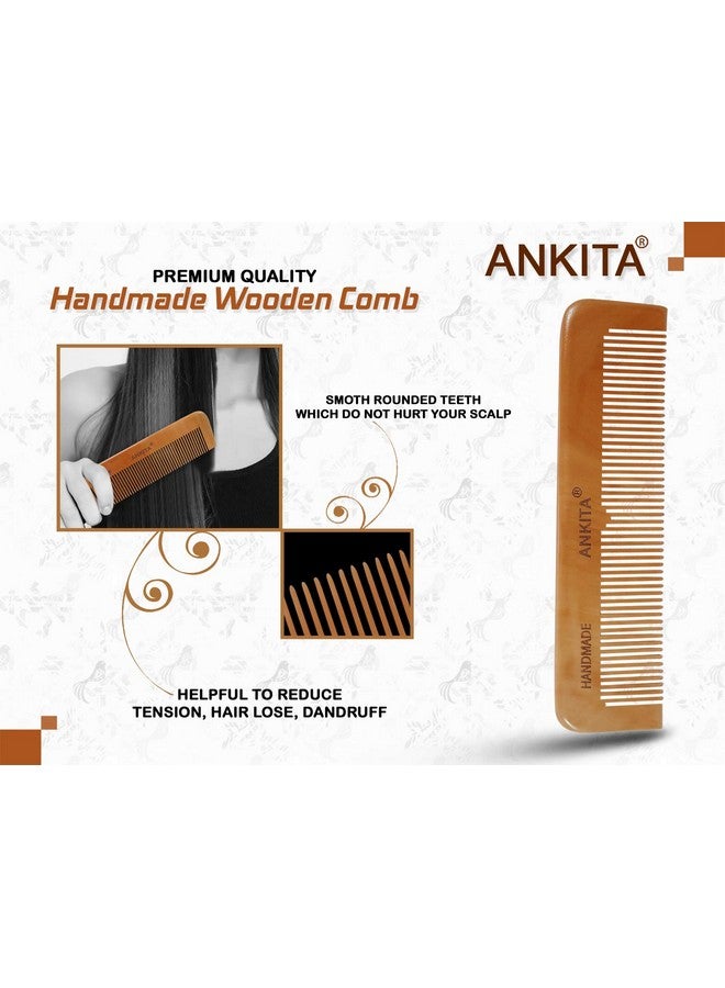 Ankita Wood Hair Combs for Curly Hair- No Static Wooden Hair Comb With Rounded Handle for Men Women and Kids - Image 3