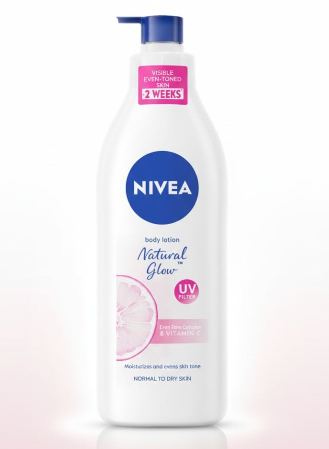 Nivea Natural Glow Body Lotion 250 ml Even Tone Vitamin C Brightening Moisturizing Lotion for Normal to Dry Skin - Image 1