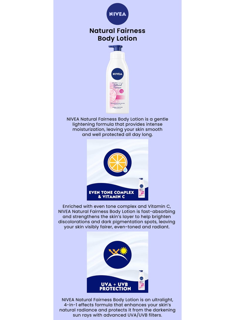 Nivea Natural Glow Body Lotion 250 ml Even Tone Vitamin C Brightening Moisturizing Lotion for Normal to Dry Skin - Image 5