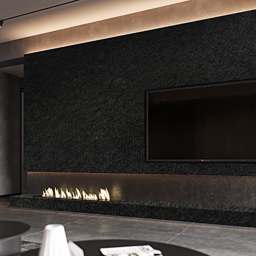 LOVADA Peel and Stick Wallpaper Black Silk Wall Paper - 15.7 x 300 Inch Self Adhesive Wallpaper Peel and Stick, Easy to Paste Wall Contact Paper for Stand Liner, Table and Door Makeover Decor - Image 5
