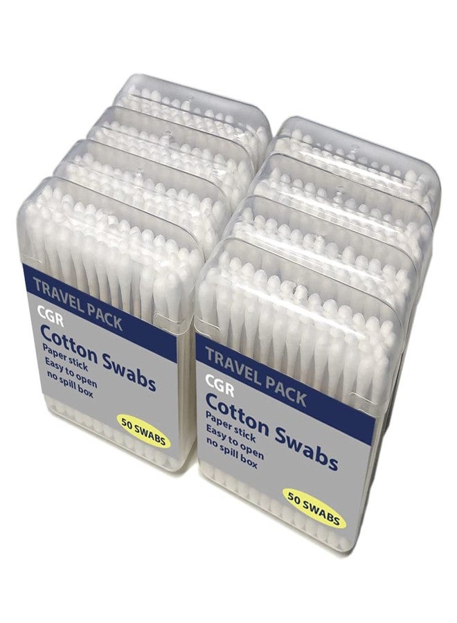 CGR 400pcs CGR Organic cotton Swabs, 100% Cotton Double-Tipped, White Paper Sticks(compostable), Travel Pack(8 Pack of 50 Swabs Total) (400) - Image 1