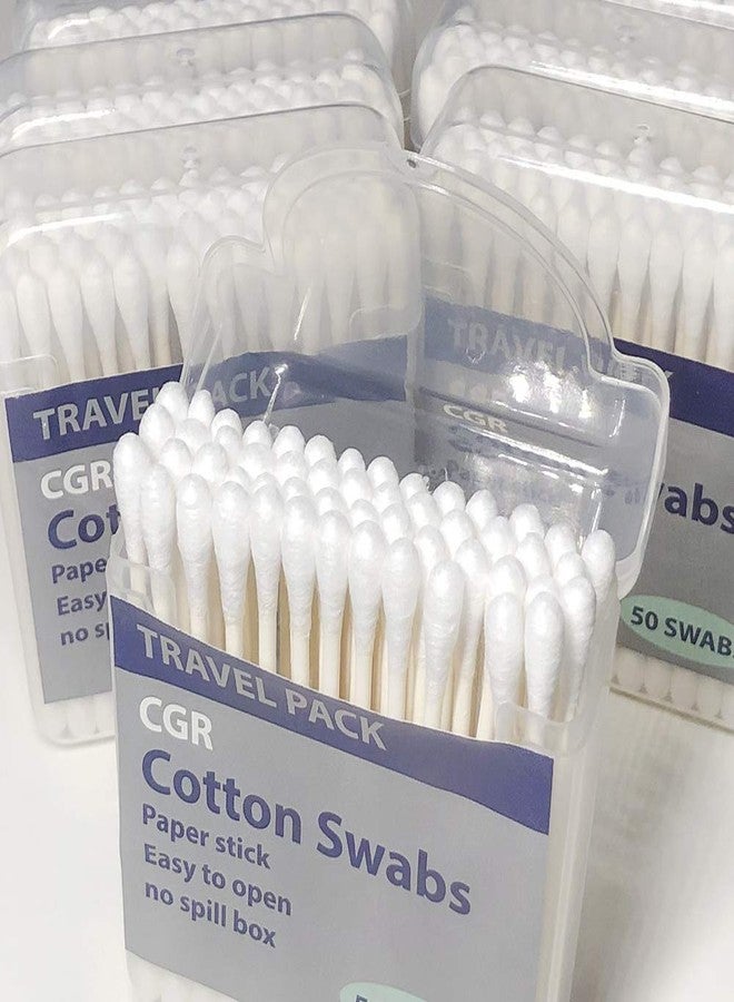 CGR 400pcs CGR Organic cotton Swabs, 100% Cotton Double-Tipped, White Paper Sticks(compostable), Travel Pack(8 Pack of 50 Swabs Total) (400) - Image 4