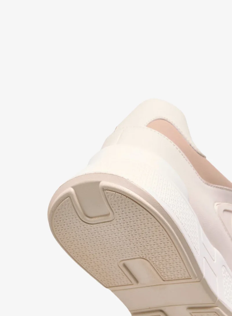 Flora Bella By Shoexpress Women Logo Embossed Sneakers with Lace-Up Closure