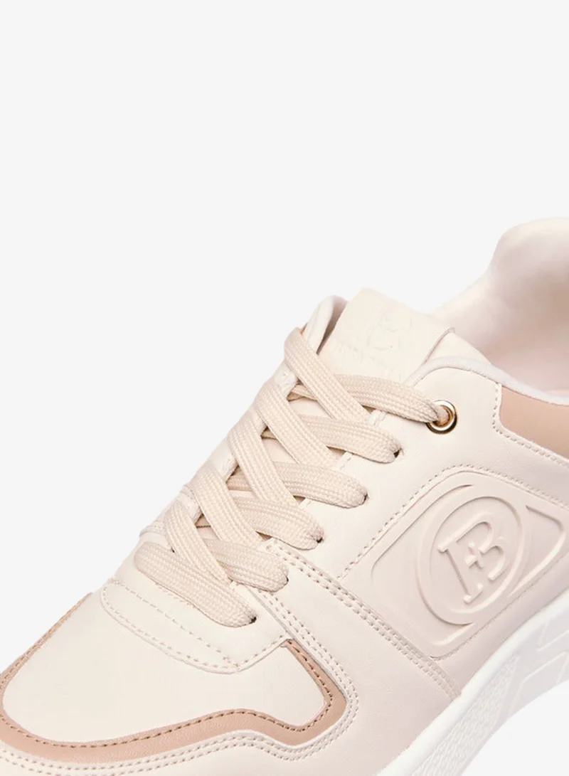 Flora Bella By Shoexpress Women Logo Embossed Sneakers with Lace-Up Closure