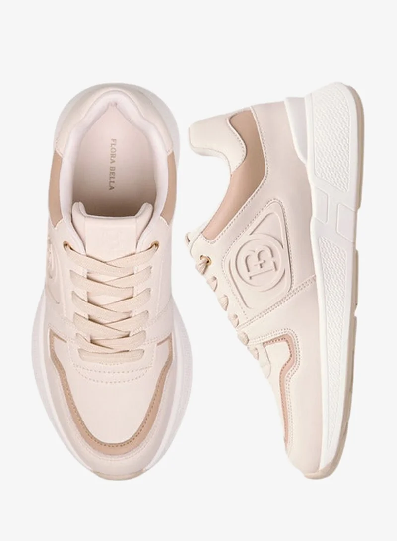 Flora Bella By Shoexpress Women Logo Embossed Sneakers with Lace-Up Closure