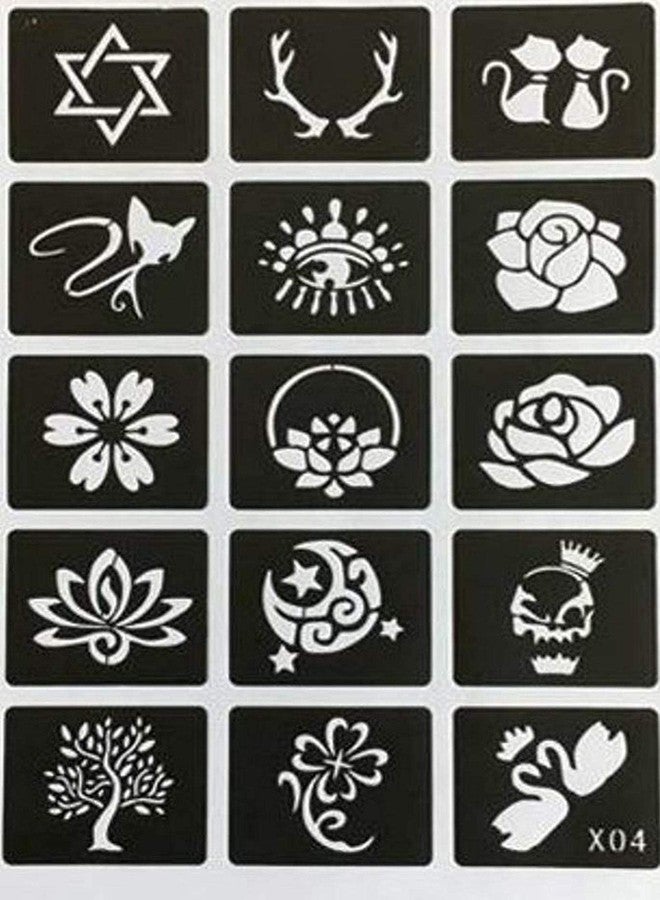 Ivana's Heena Mehandi Tatto Stencil Set for | Hand | Body | Fingure | Face | Heena Art Temporary Tatto for Kids, Girls & Women, Design - NIV-390 - Image 1