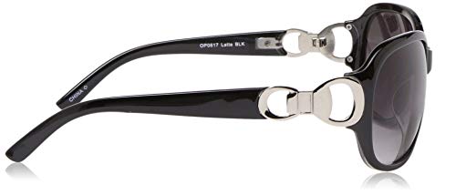 Foster Grant Women's Latte Oval Reading Sunglasses, Black/Transparent, 62 mm + 1.25 - Image 3