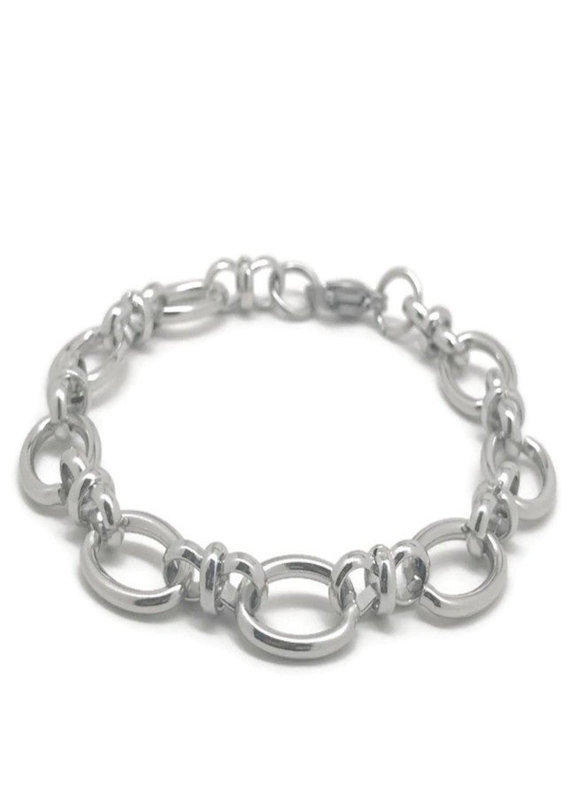Loralyn Designs Stainless Steel Wide Oval Link Chain Bracelet for Women Adjustable Non Tarnish - Image 1