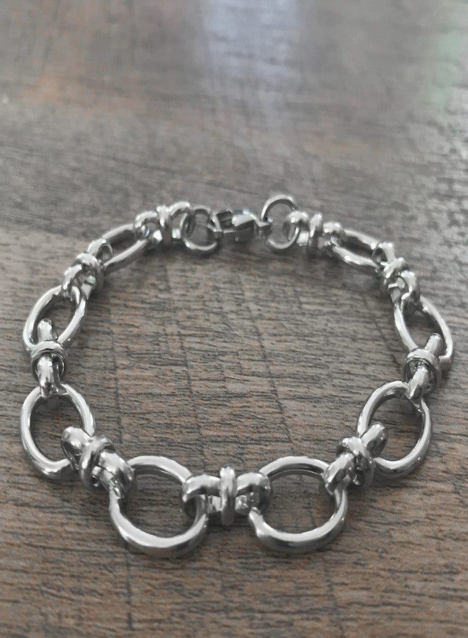 Loralyn Designs Stainless Steel Wide Oval Link Chain Bracelet for Women Adjustable Non Tarnish - Image 4