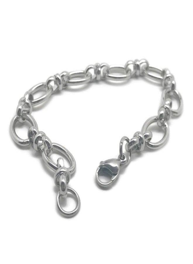 Loralyn Designs Stainless Steel Wide Oval Link Chain Bracelet for Women Adjustable Non Tarnish - Image 5