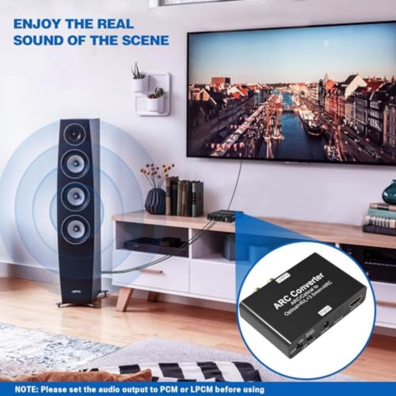 X Spring Hdmi Audio Extractor، 192Khz Arc Digital to Analog Converter، Spdif Optical Toslink، L R 3.5 مم جاك ستيريو، محول صوت 24 بت للتلفزيون ومكبرات الصوت، متوافق مع PS5 وBlu-ray - Image 3