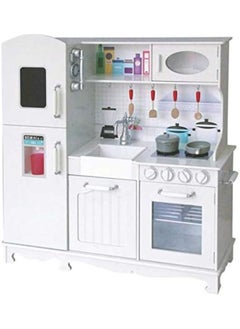 RBW TOYS DollHouse Kit Kitchen white and fridge DIY Toy Realistic 3D with Furnitures Birthday Gift For Girl 94*30*102 CM