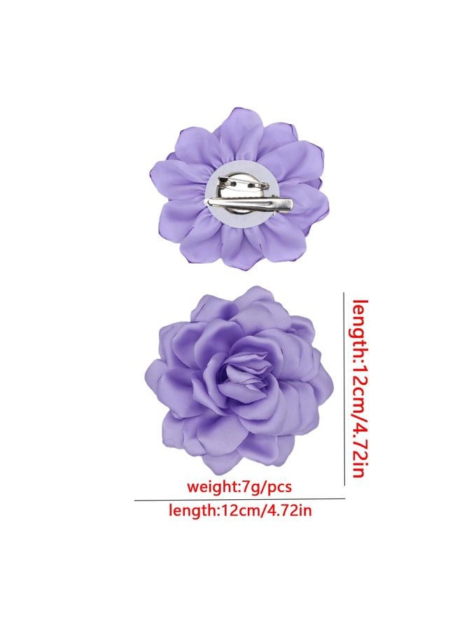 Decixde Large Flower Brooches Dainty Satin Fabric Rose Flower Brooches Delicate Elegant Handmade Flower Brooches Pin for Wedding Party Dance Banquet Ceremony Versatile Floral Accessory for Clothing and - Image 3