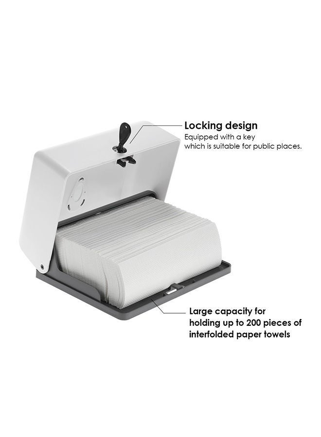 CHUANGDIAN Wall Mounted Bathroom Tissue Dispenser Tissue Box Holder For Multifold Paper Towels One Size White - Image 3