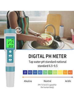 Ru syanl 8 in 1 (PH TDS EC Salinity ORP H2 S.G and Temperature) Digital Water Quality Tester Pool Salt Tester PH Meter for Water with LCD Backlit Testing Kits for Swimming Pool,Saltwater, Sea Water  - Image 4