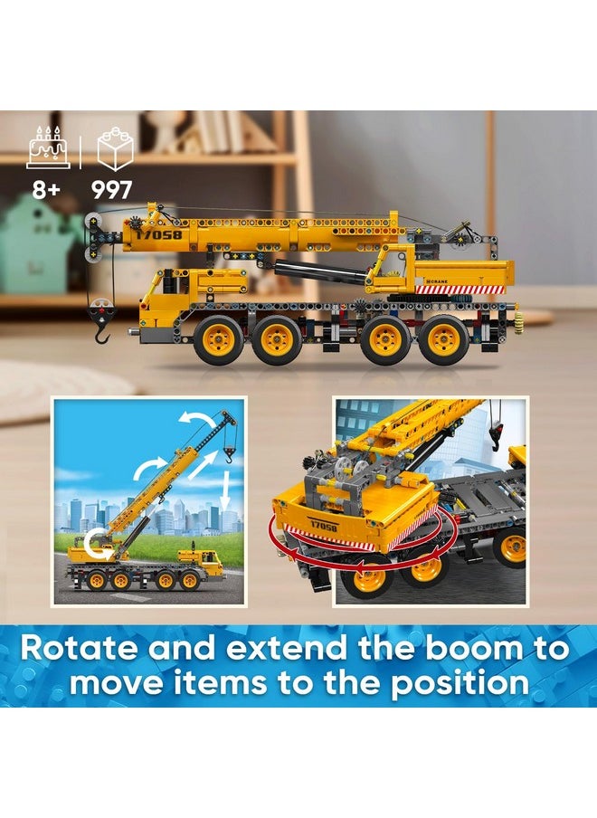 mould king Mould King 17058 Crane Building Blocks Kit, 997 Pieces Crane Truck Model to Build, DIY Constration Toy Collectibles/Exhibition for Adult/Kids  - Image 3