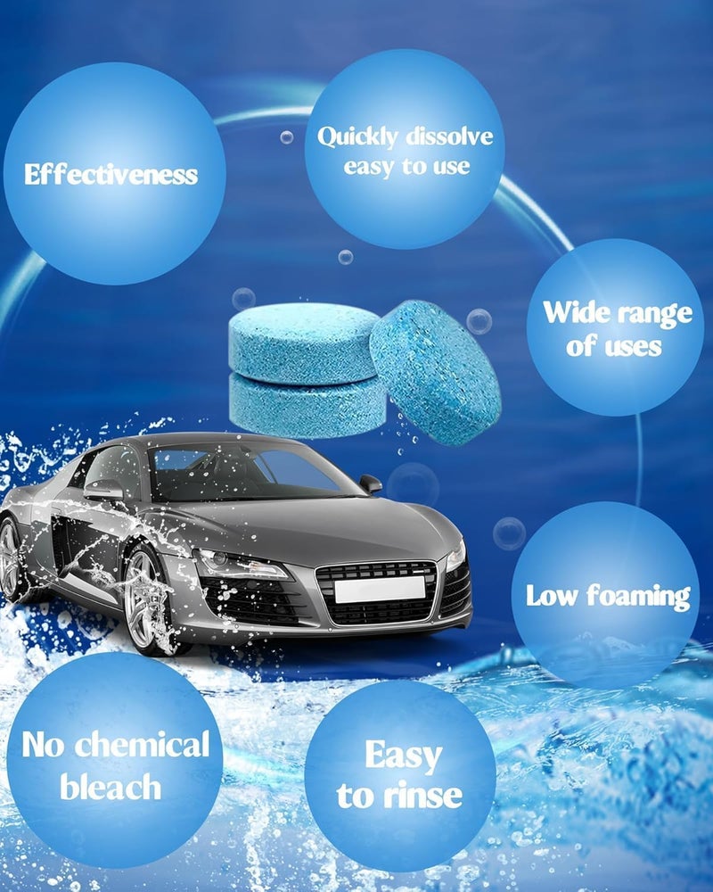 TEKCOOL Concentrated Automotive Glass Wiper Cleaning Tablets, Car Windshield Washer Solid Tablets, Glass Cleaner Tablets (Pack of 30)/ - Image 4