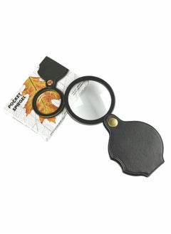 Excefore Pocket Magnifying Glass 10X HD Handheld, Mini Folding Magnifier with Leather Protective Cover Portable Magnifier for Reading, Inspection, Jewelry, Low Vision, Flip Open Lens, Office Supplies  - Image 1
