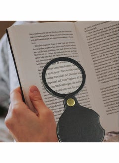 Excefore Pocket Magnifying Glass 10X HD Handheld, Mini Folding Magnifier with Leather Protective Cover Portable Magnifier for Reading, Inspection, Jewelry, Low Vision, Flip Open Lens, Office Supplies  - Image 3