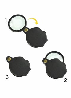 Excefore Pocket Magnifying Glass 10X HD Handheld, Mini Folding Magnifier with Leather Protective Cover Portable Magnifier for Reading, Inspection, Jewelry, Low Vision, Flip Open Lens, Office Supplies  - Image 4