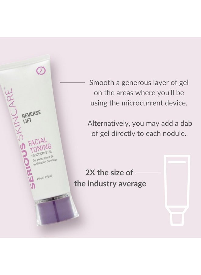 Serious Skincare - Serious Skincare Reverse Lift Facial Toning Conductive Gel Soluble Collagen Glides Easily Compatible With Serious Skincare Facial Toning Device Nu Face 4 Oz. (1Pack) - Image 1