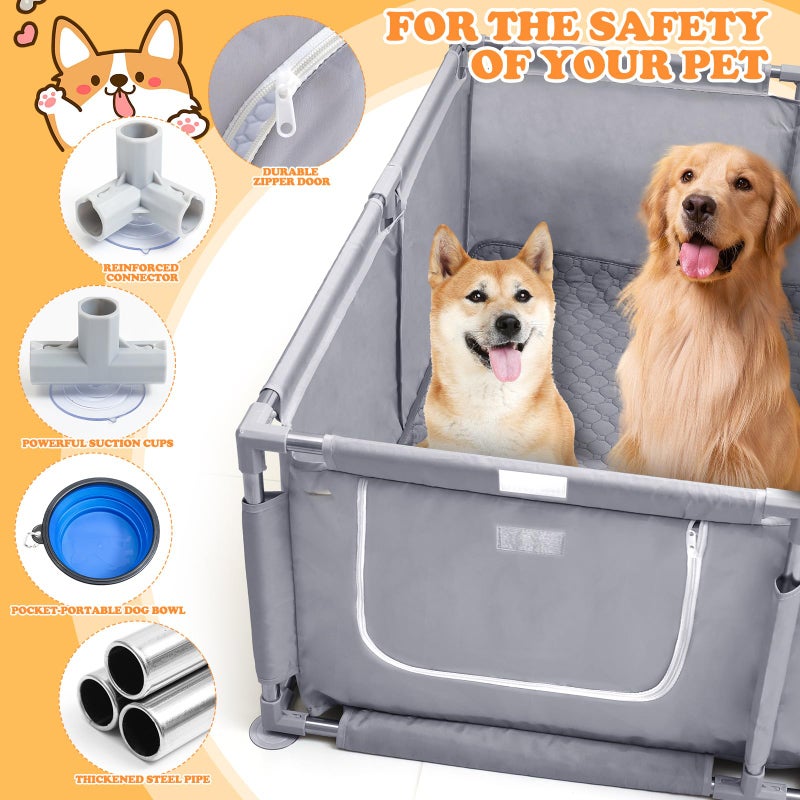 Xnewtwo Whelping Box for Dogs and Puppies 48x48x18 inch Pet Whelping Box with Washable Pee Pad and Collapsible Dog Bowl for Medium Small Dogs - Image 4