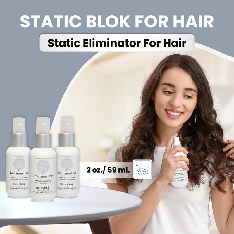 Static Blok Anti-Static Spray for Hair - Instantly Eliminate Static Cling, Shocks, Flyaways- Long-Lasting All-Day Freshness - works on Natural and Synthetic Wigs - 2oz Travel Size - Image 2