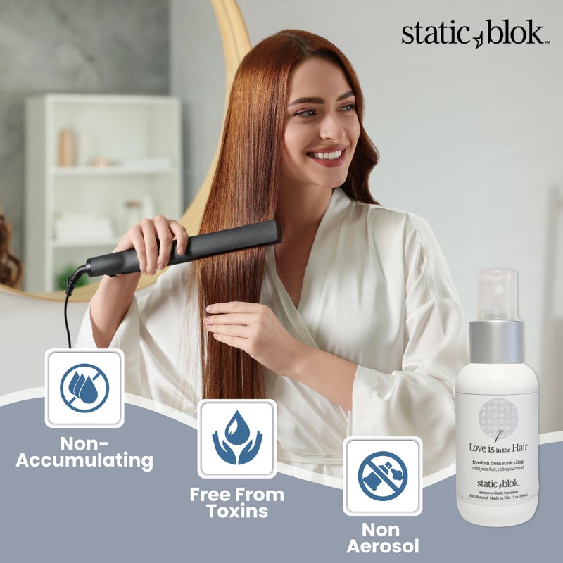 Static Blok Anti-Static Spray for Hair - Instantly Eliminate Static Cling, Shocks, Flyaways- Long-Lasting All-Day Freshness - works on Natural and Synthetic Wigs - 2oz Travel Size - Image 5